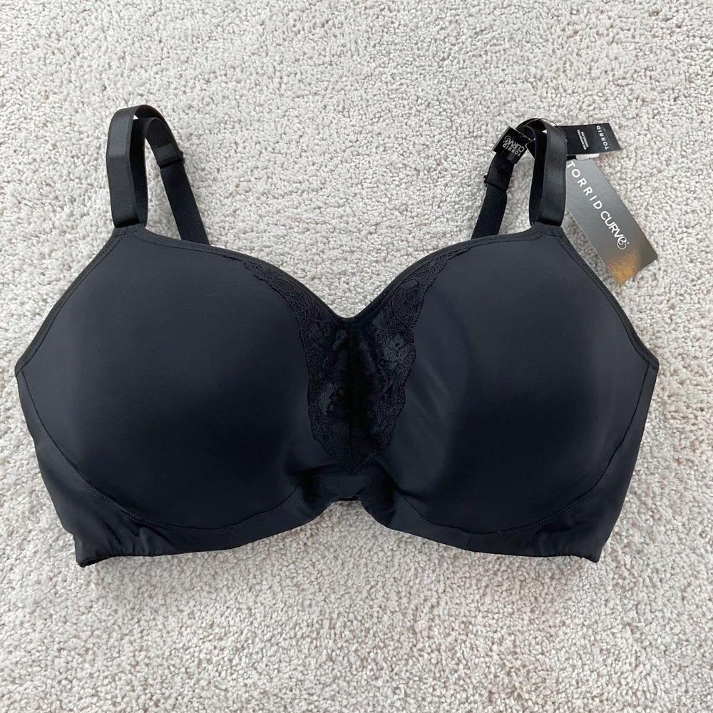 Torrid Curve 360 Back Smoothing Max Support Full Coverage‎ Bra Black 38F NEW